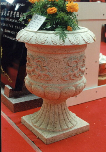石雕水缽花缽，景觀石雕花缽
