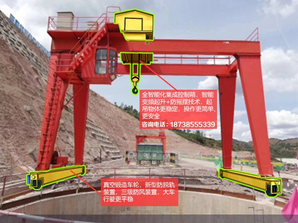 江蘇南通龍門吊租賃廠家25米跨雙外懸龍門吊出售 