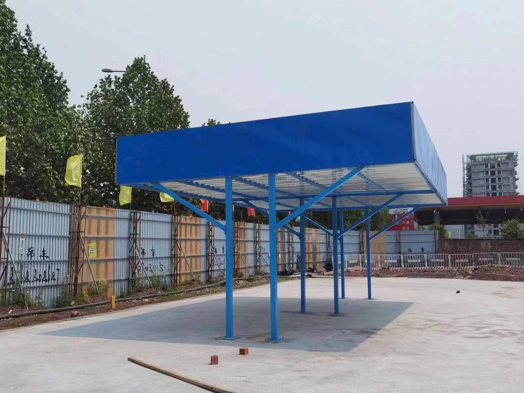 加厚款鋼筋加工棚 建筑工地施工安全通道 套絲機(jī)茶水亭安全防護(hù)棚